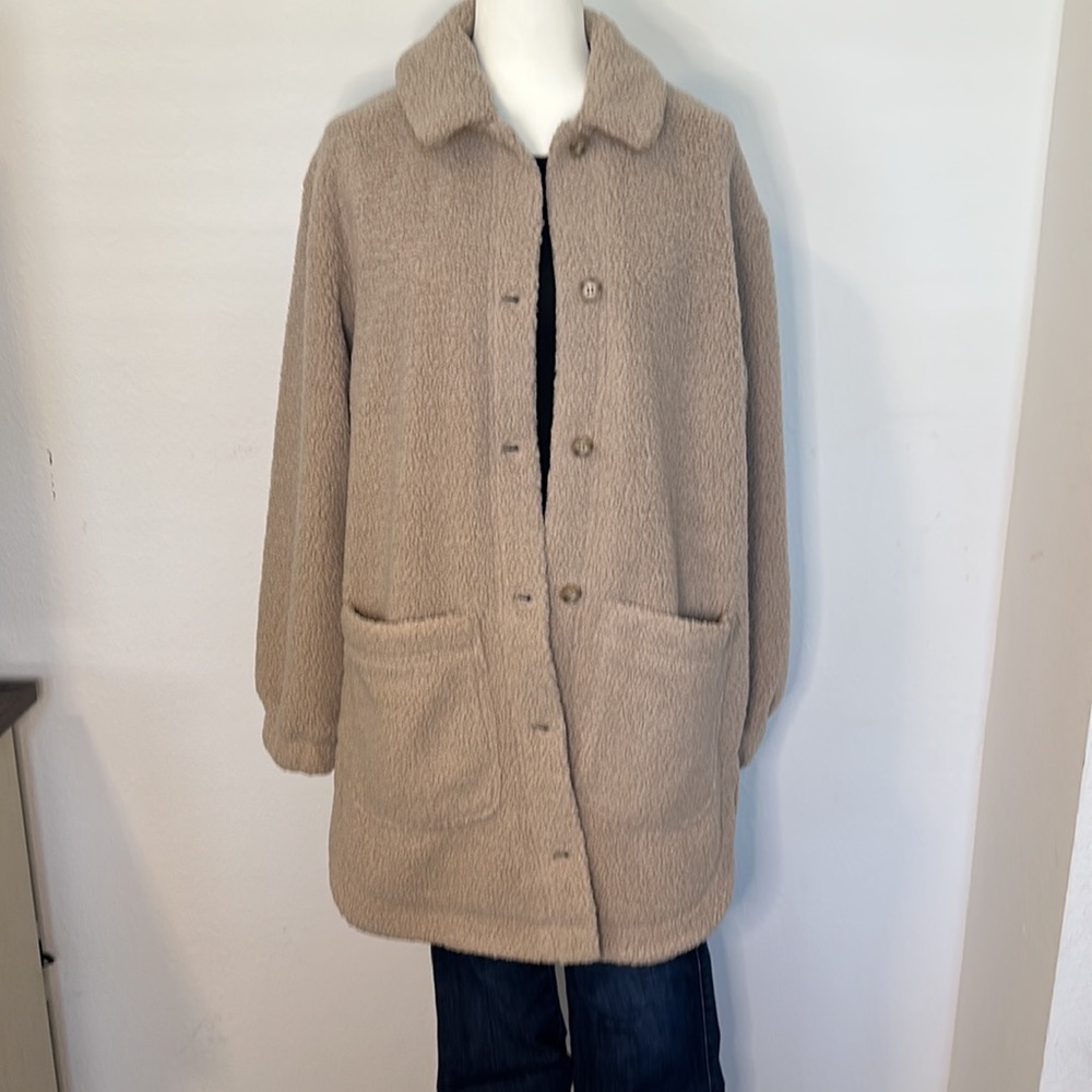 NWT Splendid boucle 3/4 fleece Teddy jacket in Latte size Medium